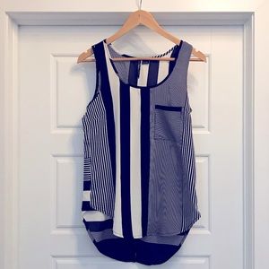 top with asymmetric pattern